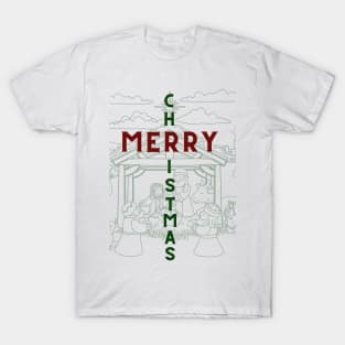 Merry Christmas Manger Scene T-Shirt